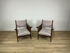 Coppia poltrone legno boucle rosa anni 40’ vintage design