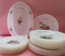 ARCOPAL FRANCE ROSA ROSE 18 PIATTI + PIATTO PORTATA OVALE 