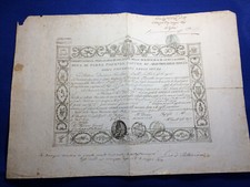 PERGAMENA di LAUREA BORBONICA Napoli 1854-AUTOGRAFO delRETTORE-LETTERE-FILOSOFIA