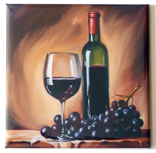 Red wine fridge magnet sign - red,