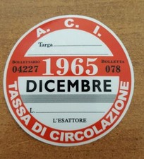 Bollo auto epoca decorativo