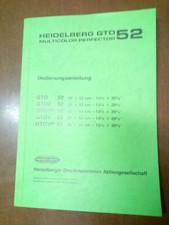 Heidelberg GTO 52 multicolore LIBRO manuale d'uso in lingua tedesco
