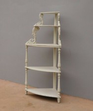 Angoliera etager mobile ad angolo a ripiani, genovese, laccata Shabby Chic, '800