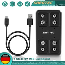 Caricabatteria 4 slot 9 volt per batteria ricaricabile 6F22 NiMH NiCD Li-ion