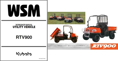 Kubota rtv900 utv wsm service - utv,