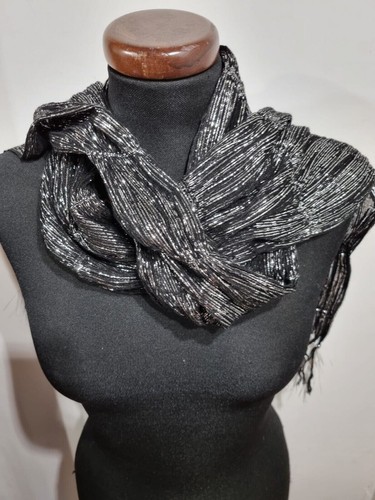 Sciarpa pashmina cotone nero - nero, e