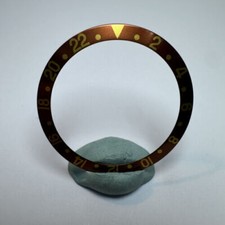 Rolex GMT Master 16713 16718 Brown tiger eye insert for steel gold