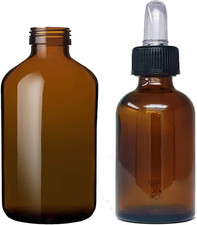 Boccette in Vetro Ambrato 50 Ml. Con Pipetta Contagocce, 10 Pezzi