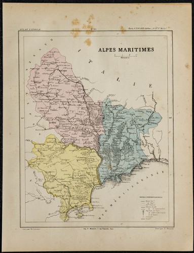 1880 carta antica - carta, alpi