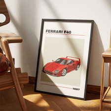 Poster Red Ferrari F40 A3 -