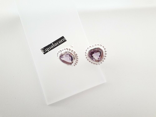 Cuore ametista orecchini 925er - cuore,