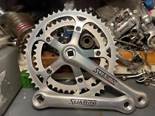 Guarnitura vintage RARA NOS '85 Zeus Suarini anodizzata satinata 170mm 52-42t 9/16"