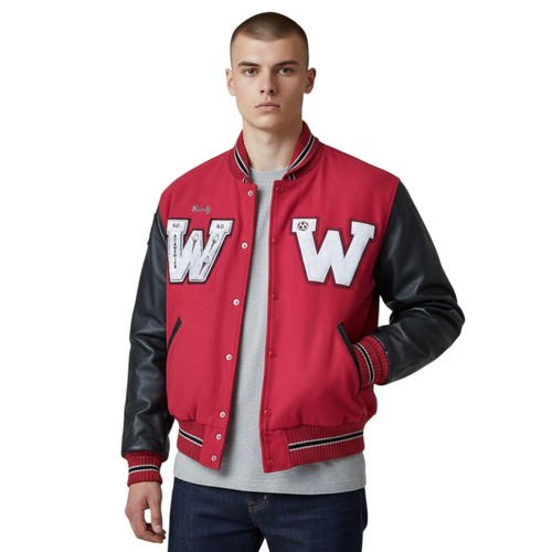 Long giacca lana varsity - lana,