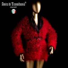 Pelliccia Ecologica Piume di Tulle Giacca Giubbotto Elegante Abbigliamento Lusso