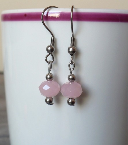 Piccoli orecchini quarzo rosa