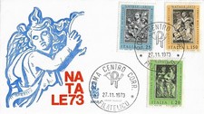 fdc Venetia: NATALE (1973), no viaggiata; Annullo filatelico Roma