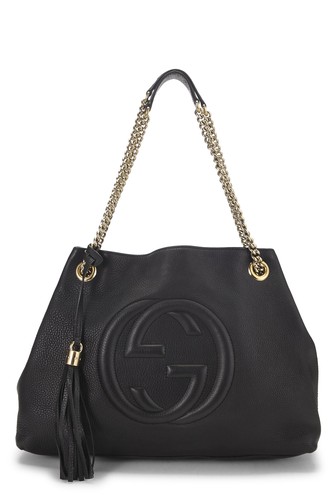 Gucci black leather soho chain - gucci,