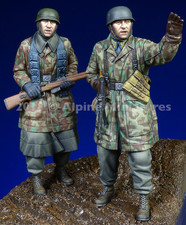 Set Ardenne Paracadutisti Tedeschi Seconda Guerra Mondiale 1/35 (2 Figurine) Non Dipinto Non Assemblato