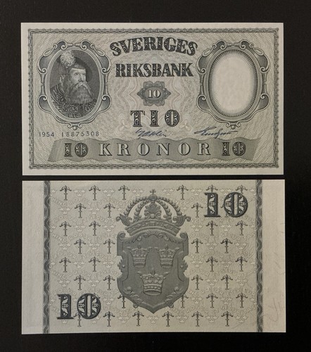 Svezia corone 1954 unc - svezia, 10
