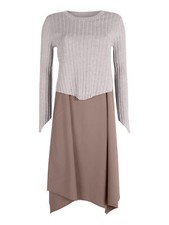 louise doro Set abito lungo da donna con maglia girocollo