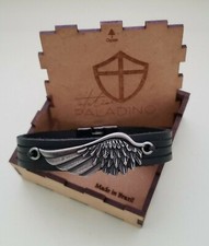 Bracciale vera pelle nero - pelle,