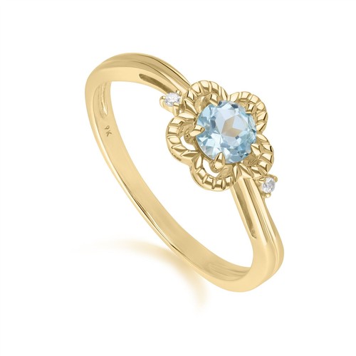 Anello rotondo topazio blu - topazio,