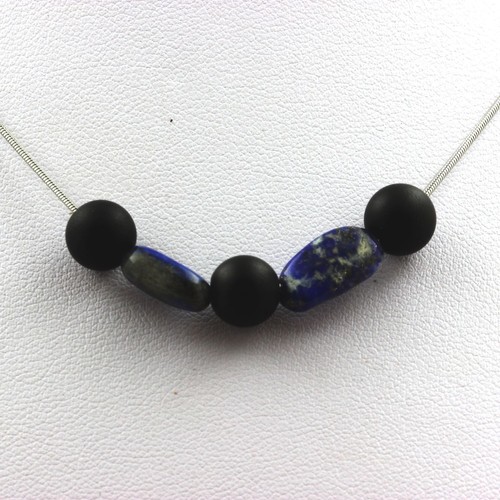 Collana perle onice nero opaco - perle,