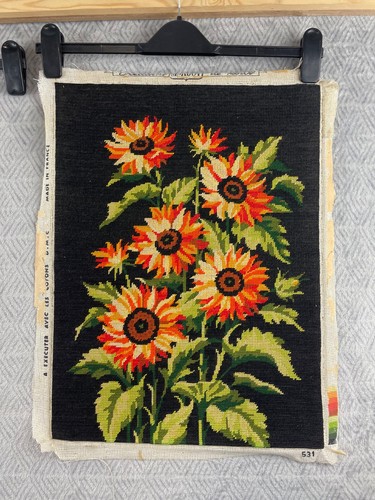 Tapisserie fleurs orange - tapisserie,