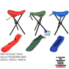 SGABELLO PESCATORE SEDIA CAMPEGGIO 3 GAMBE PIEGHEVOLE SALVASPAZIO ART. 16066