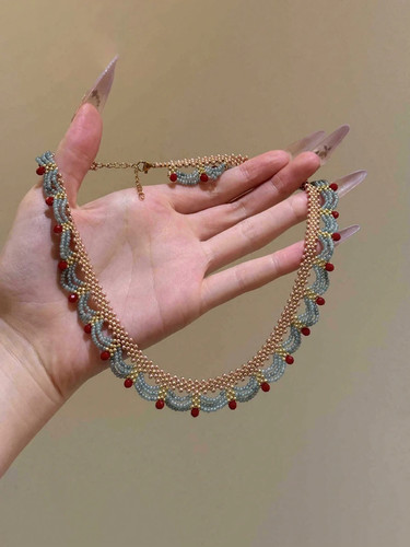 Collana perline multistrato - collana, di