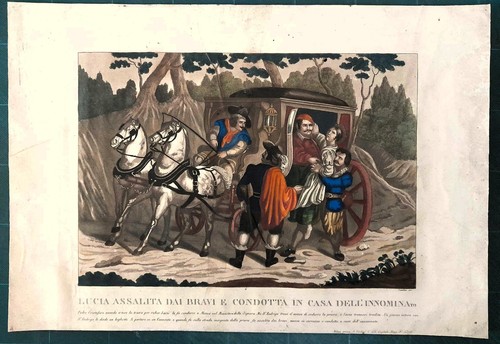 Stampa antica promessi sposi - antica,
