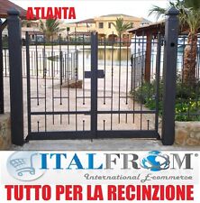 Cancello a Due Ante Recinzione Ringhiera Ferro Battuto Zincato e Verniciato