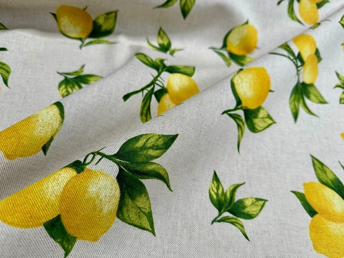 Tessuto stampa ramo limone - tessuto,