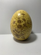 Uovo In Ceramica Giallo Con Fiori - Epoca '900