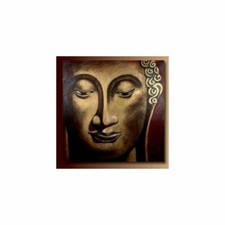 QUADRO BUDDA STATUA BUDDHA SCULTURA BUDDA ETNICA INTELAIATO PANNELLO MURO PARETE