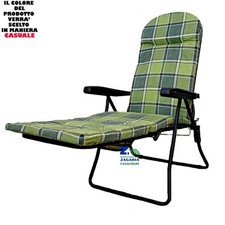 SEDIA SDRAIO SOFIA 6 POSIZ. CON PROLUNGA POGGIAPIEDI ESTRAIBILE TUBOLARE FERRO