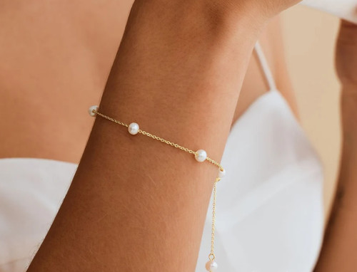 Bracciale perle minimalista - bracciale,