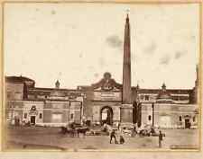 Unseen Rome Piazza del Popolo 1860c Bernoud Printed later in 70s from A. Mauri
