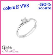 ANELLO SOLITARIO ORO BIANCO