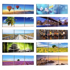 Quadri Moderni 3 pz 150x50 cm Stampa su Tela Arredamento Casa Arredo Arte