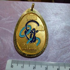 Medaglia Giochi Gioventù Anni 70/80 Sportiva Colore Oro Blu Rara Ovale Ottone