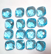 Topazio Azzurro 20 pezzi Cuscino 14X14mm Sfaccettato Briolette LAB  Orafo