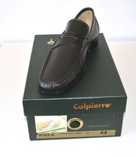SCARPE ELEGANTI CERIMONIA 44 UOMO CALPIERRE MOCASSINO PELLE NERO REGALO NATALE 