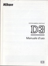 NIKON MANUALE D'USO  NIKON D3, NUOVO, IN ITALIANO, 444 PAGINE 12X16CM