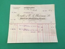 W A Wharram Ltd Leeds 1920 Chemist Sulph Precip receipt R37200