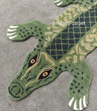 Tappeti in coccodrillo 3x6 piedi fatti a mano 100% lana trapuntati a mano per...
