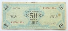 Allied military currency - Italia - Banconota 50 lire 1943 A bilingue