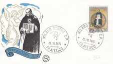25/10/1974 1 FDC FIRST DAY  "7° CENTENARIO MORTE DI S.TOMMASO D'AQUINO" (L367)