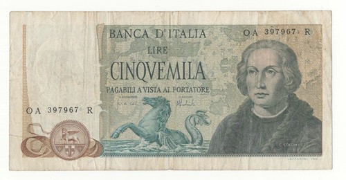 5000 lire colombo - ii, tipo