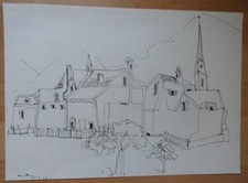 Gabriele Mattera 1929 - 2005 Ischia molla di inchiostro 1962